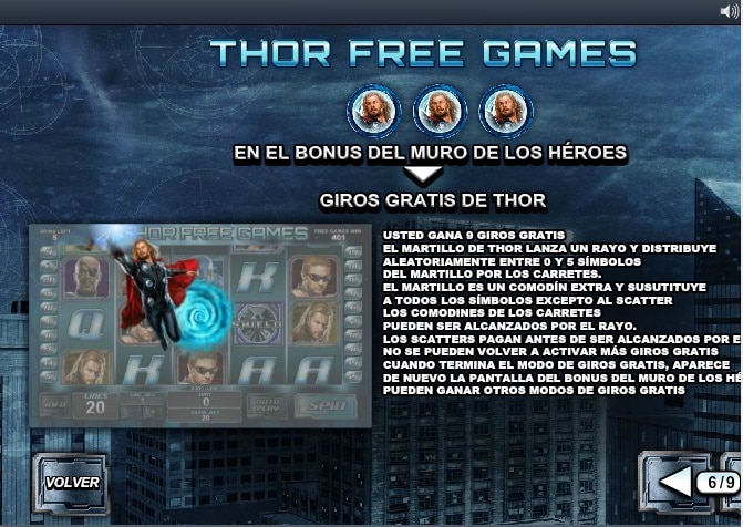 The Avengers juego de bonificación