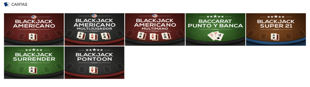 Casino Gran Madrid cartas