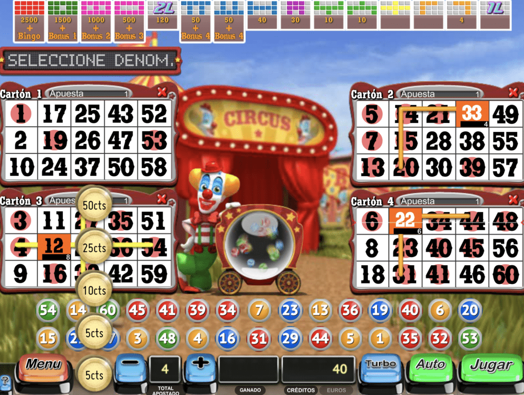 Circus Bingo Tragaperras juego