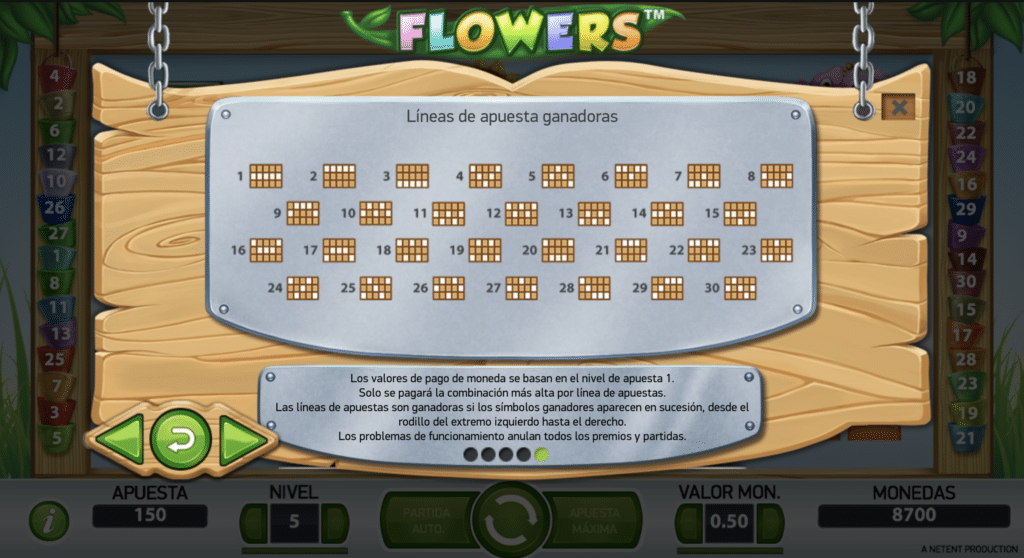 Flowers líneas de pago