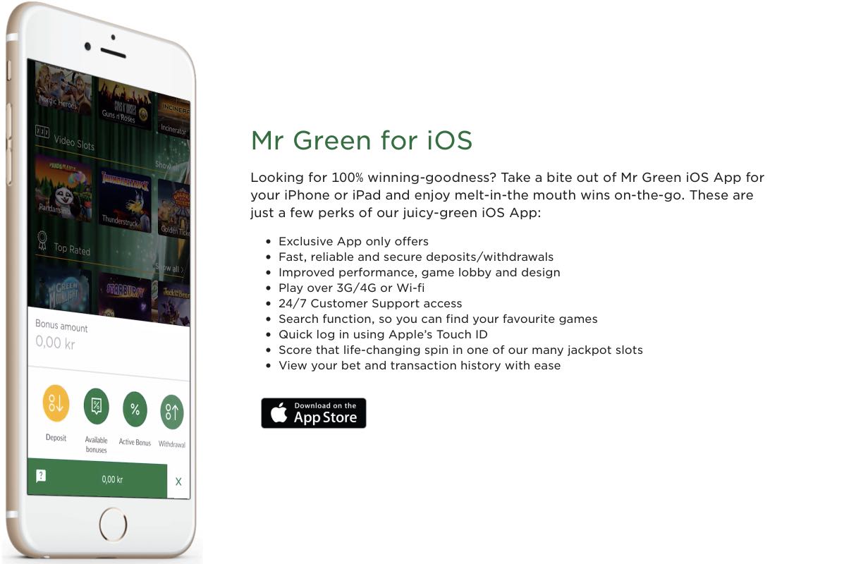 Mr Green app