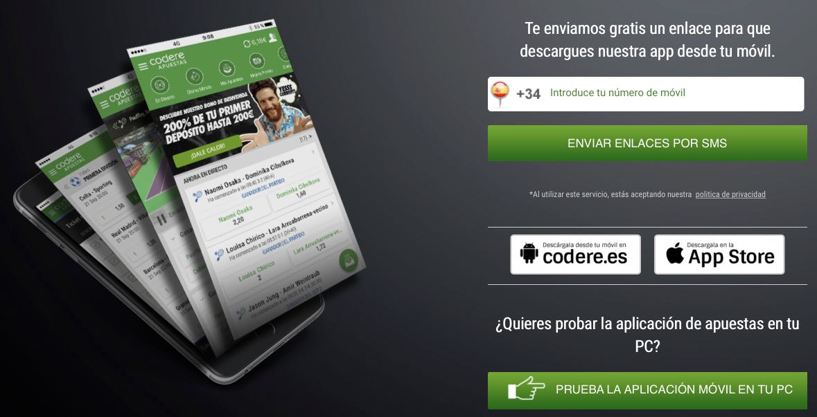 Codere Casino bono app