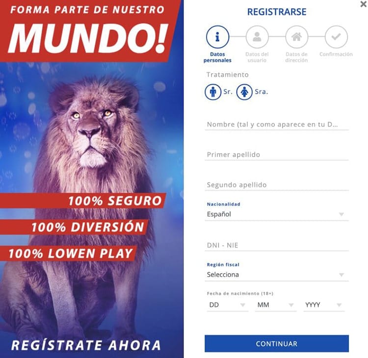 Registro en Lowen Play