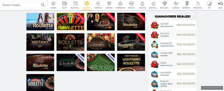 Juego de ruleta del casino online Rushbet