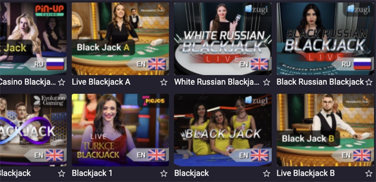 Pin-Up casino online Blackjack en vivo