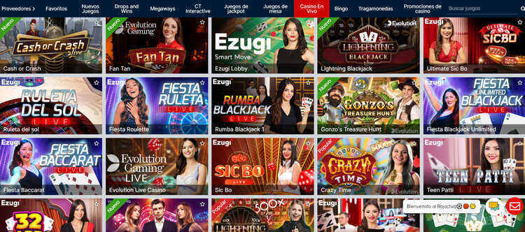 Rojabet casino online en vivo
