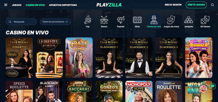 Casino online en vivo de PlayZilla